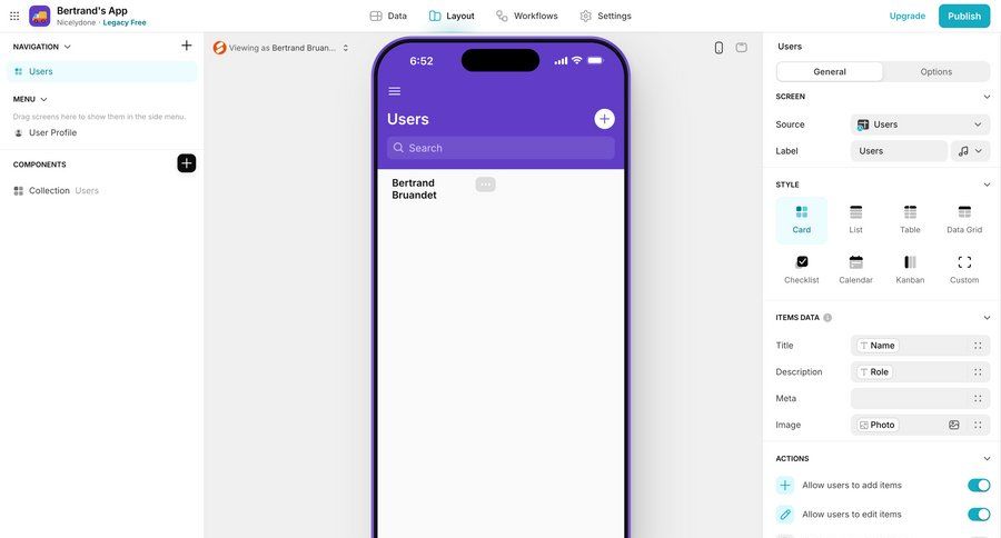 Glide
			settings form edit data management configuration settings menu table data grid ui page example