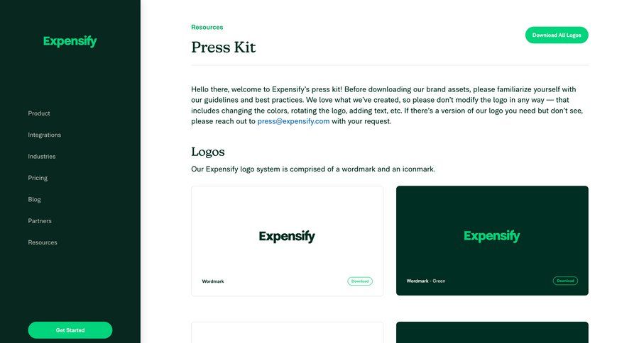 Expensify
			press download announcement download report assets press release features management rp pay bill ui page example