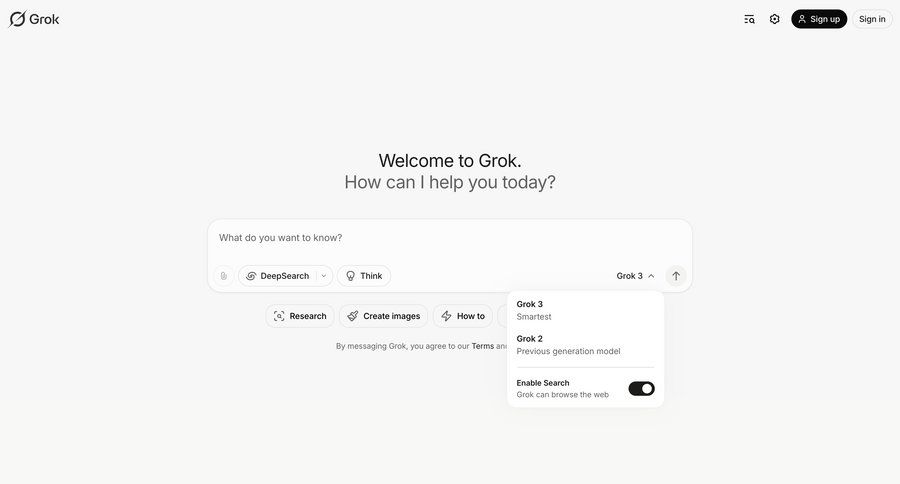 Grok
				artificial intelligence page example