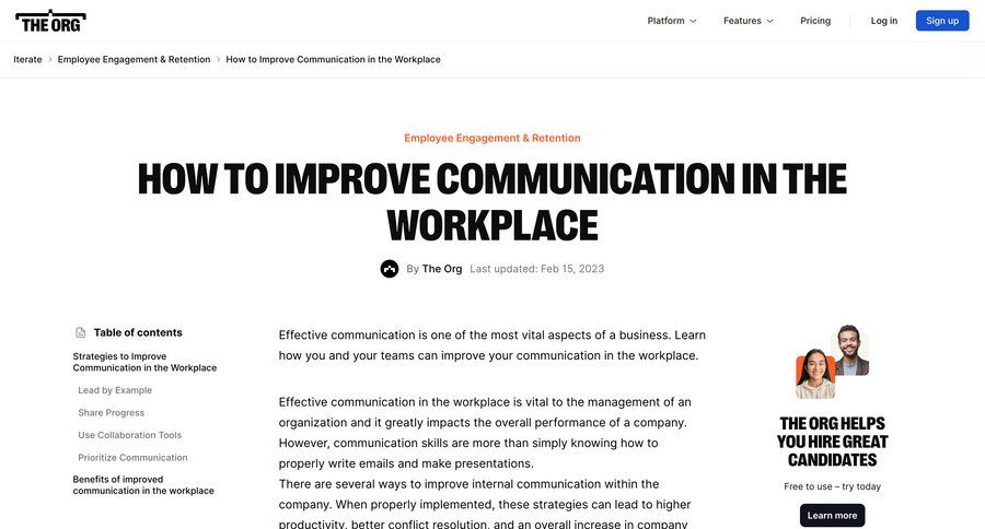 The org
				article ui page example