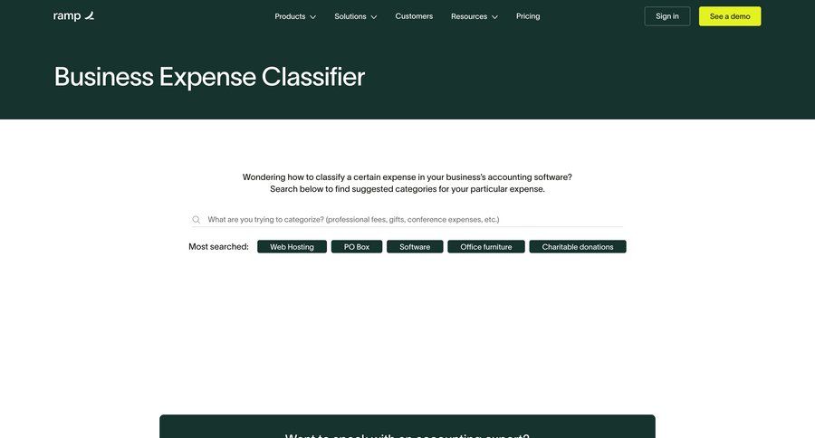 Ramp
			 research contact us alternatives search bar download report global search pricing calculator ui page example