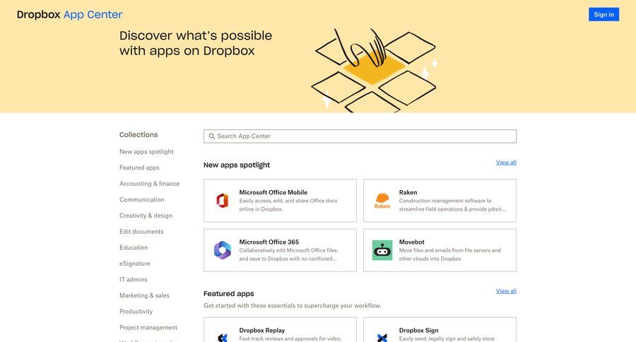 Dropbox
			collection support / help center integration settings item settings folder upload documents ui page example
