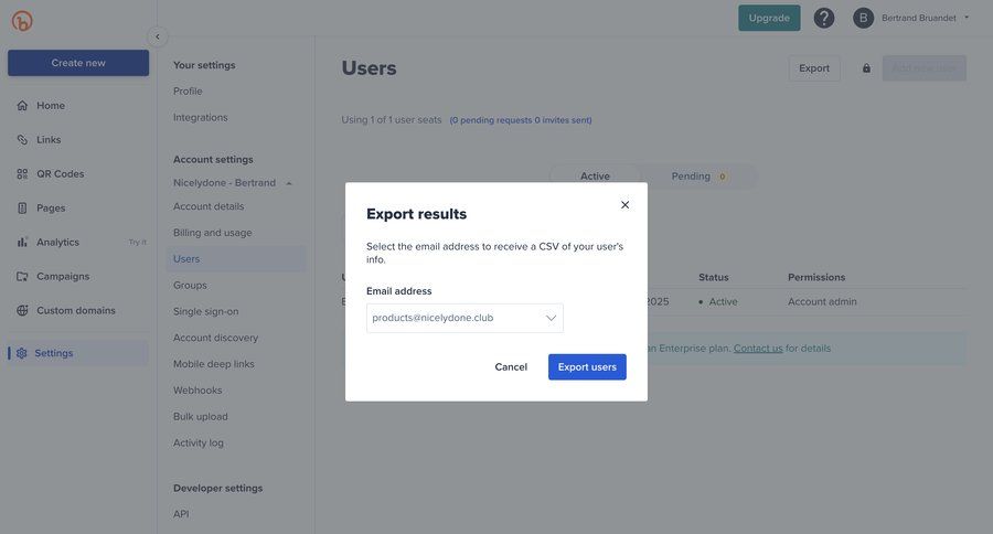 Bitly
			 settings user management account management form data export account settings user data bulk upload user permissions sidebar table enterprise settings avatar upload ui page example