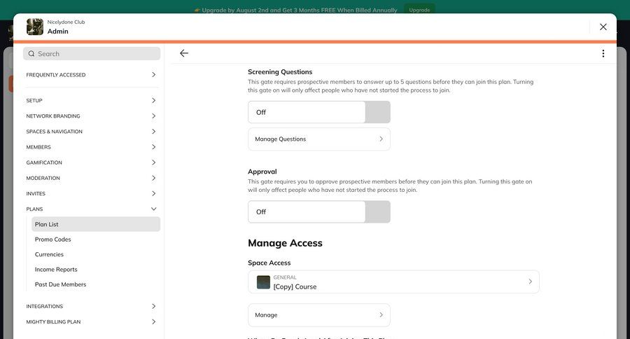 Mighty
			 configuration settings sidebar navigation user management onboarding access control full screen modal menu settings modal approval workflow ui page example