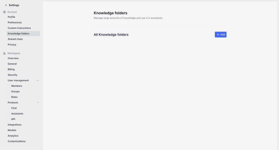 Langdock
			 configuration settings sidebar navigation user settings knowledge base knowledge management user role sidebar user ui page example