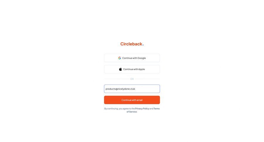 Circleback
			 form user authentication authentication login sign in log in ui page example