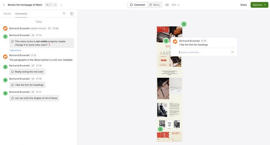 Workflow
			 collaboration design attachment typography review version control ui page example