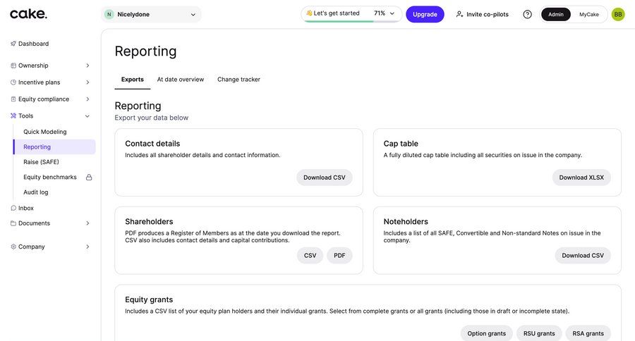 Cake
				list ui page example