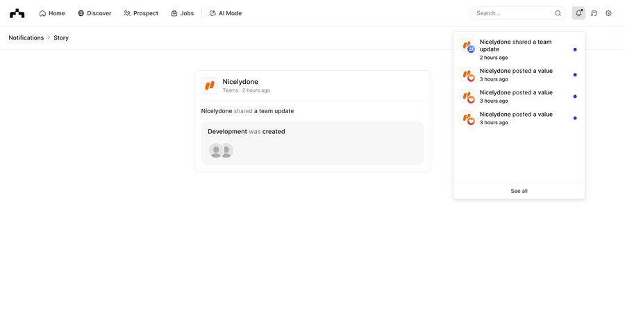The org
			 collaboration team collaboration project management notification management activity tracking notification center ui page example
