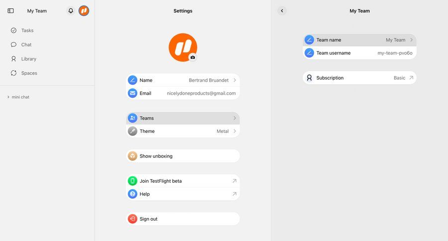 Cobot
			 settings user management subscription management content hierarchy hierarchical navigation menu ui page example