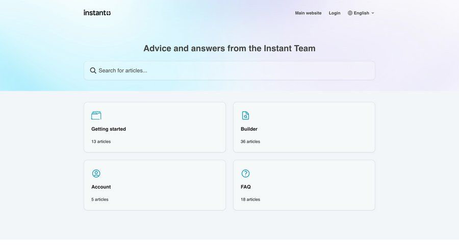 Instant
			 doc documentation docs ui page example