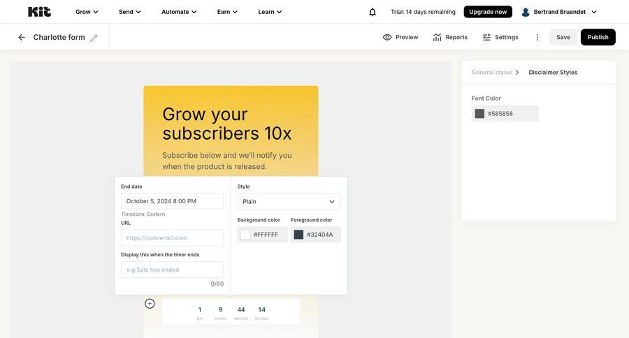 Kit
			 settings e-commerce form marketing automation sidebar date picker timezone selector ui page example