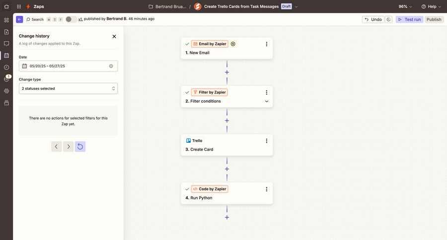 Zapier
			 configuration workflow automation editor workflow builder workflow creation drag and drop workflow screen workflow steps workflow editor create data visualization pagination ui page example