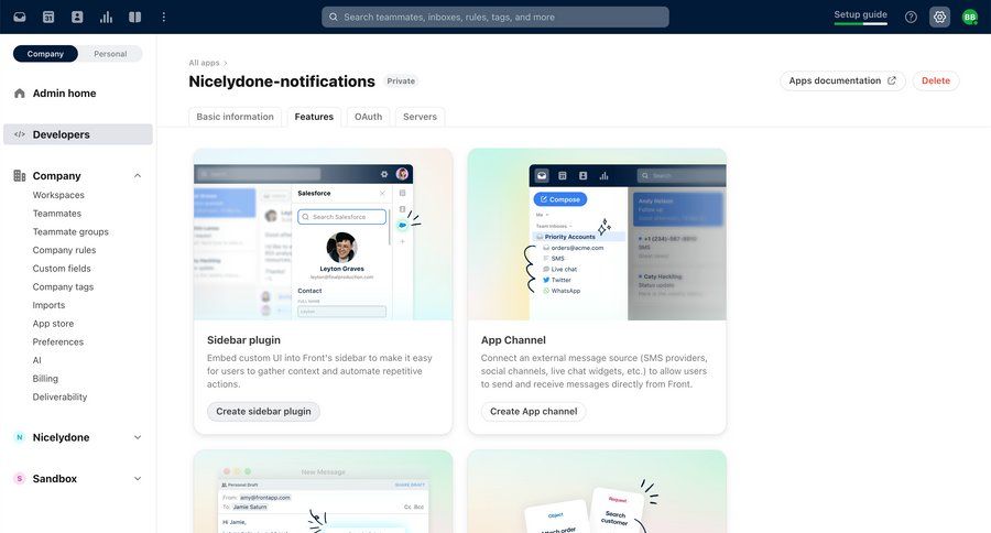 Front
			 configuration settings sidebar navigation integration setup integration management sidebar parameters integration ui page example
