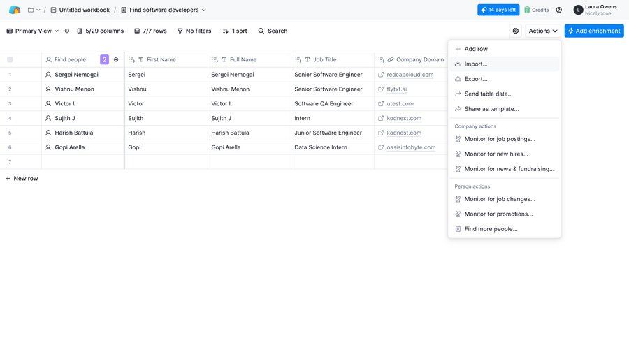 Clay
			 data management grid export data analysis full-screen layout data entry menu monitoring table sharing ui page example
