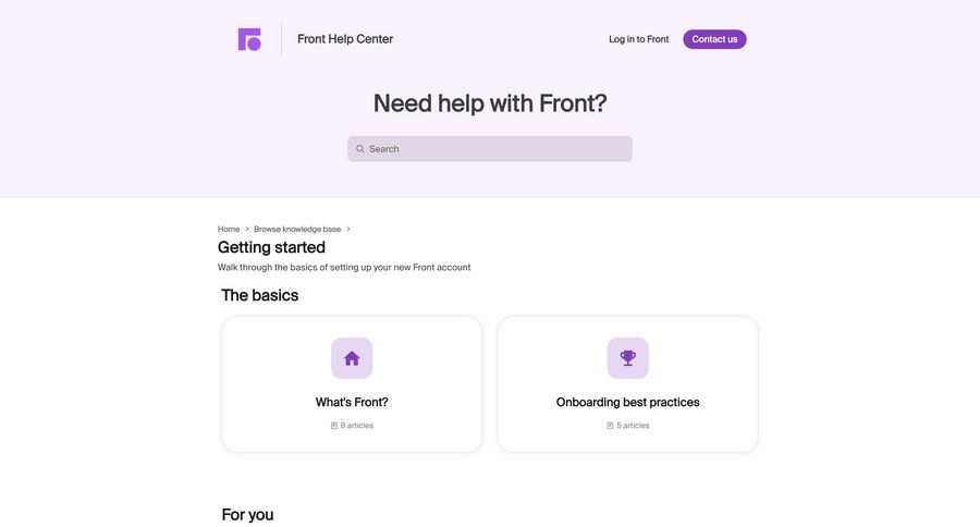 Front
			 getting started billing history ui page example