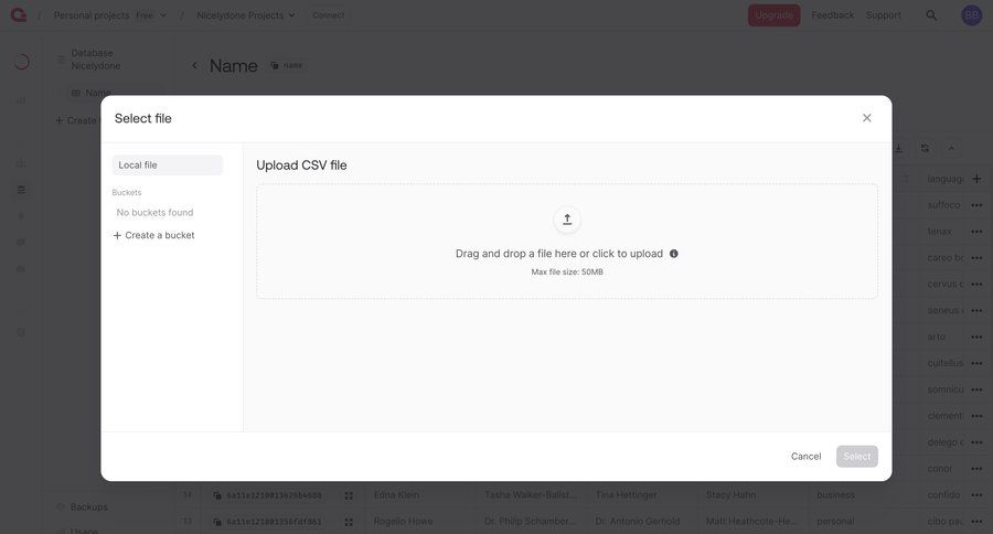 Appwrite
			modal & popover upload data import file upload modal ui page example