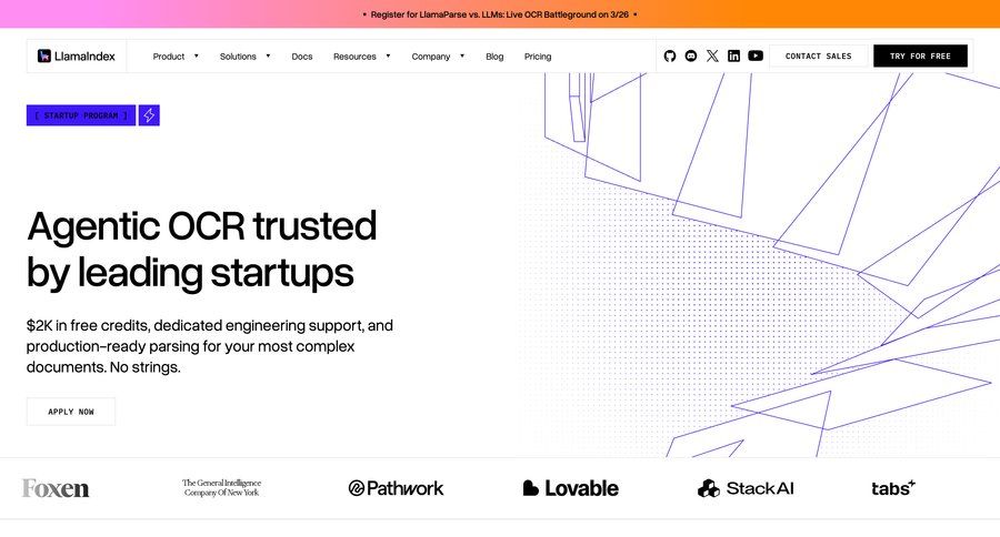 Llamaindex
				startup & non-profit program ui page example
