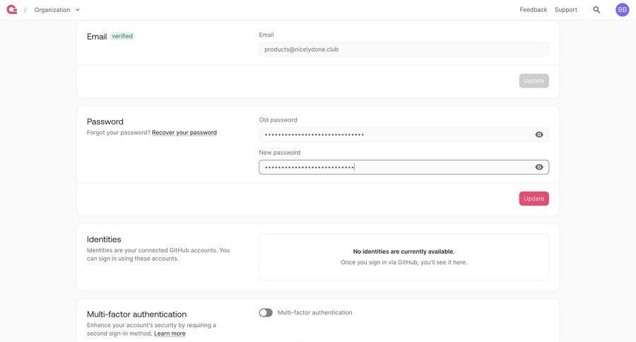 Appwrite
			settings multi-factor authentication (mfa) account settings security settings user profile account settings ui page example