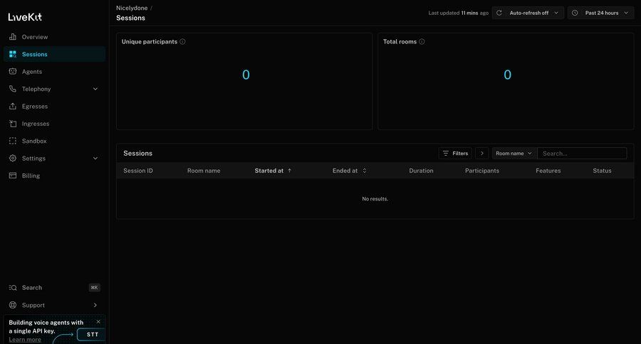 Livekit
			 analytics dashboard dark theme ui page example