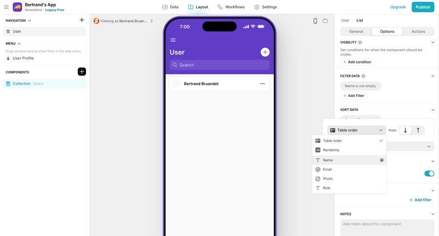 Glide
			 data management configuration settings workflow dropdown filters menu ui page example