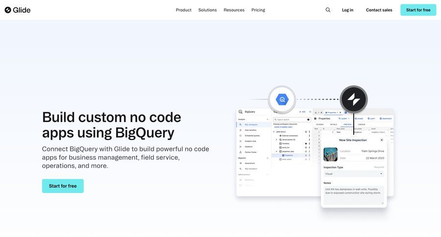 Glide
				product page ui page example