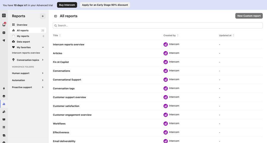 Intercom
			list navigation dashboard sidebar navigation data analysis data display sidebar navigation menu navigation bar menu navigation links navigation buttons table conversational analytics ui page example