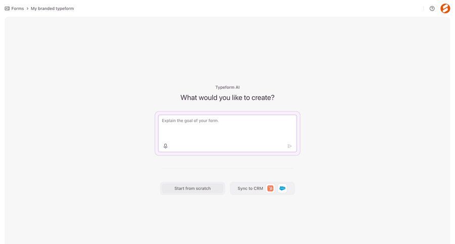 Typeform
			 blank state crm integration ui page example