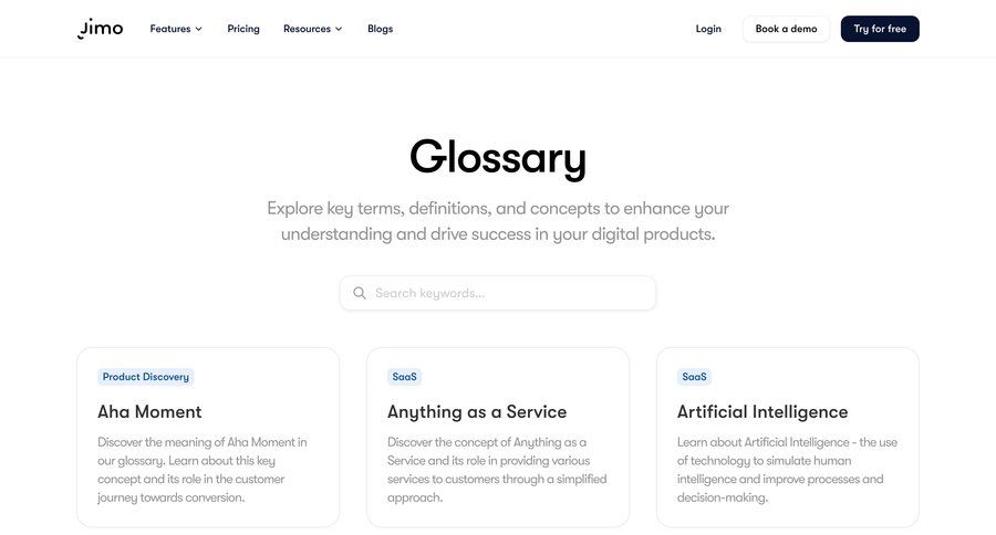 Jimo
			resources knowledge tips ebooks trainings tip ui page example