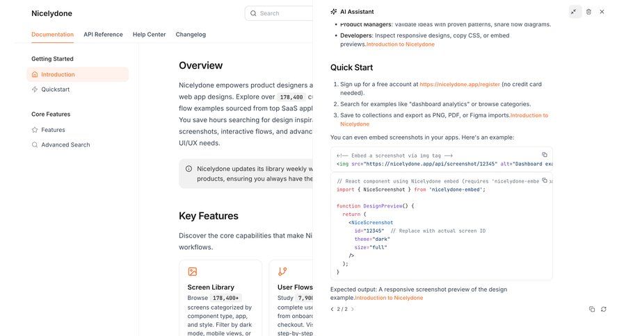 Documentation.AI
				messaging ui page example