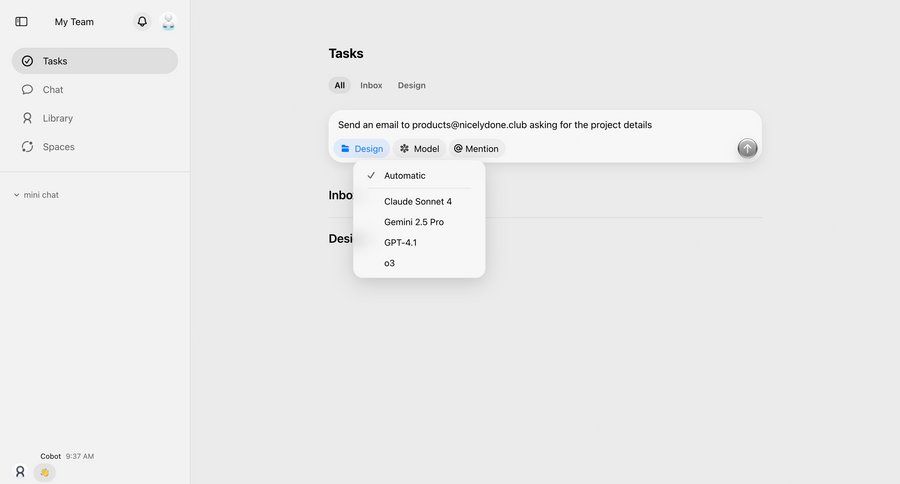 Cobot
			list dropdown & other states form artificial intelligence task management sidebar navigation ui page example