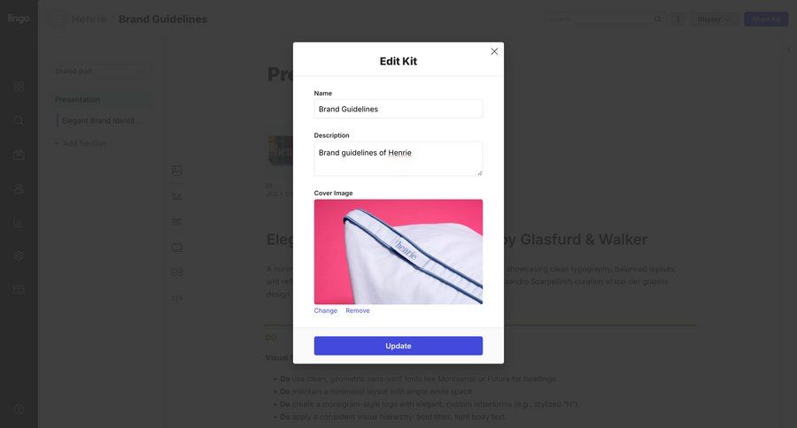 Lingo
			 modal screen form design update ui page example