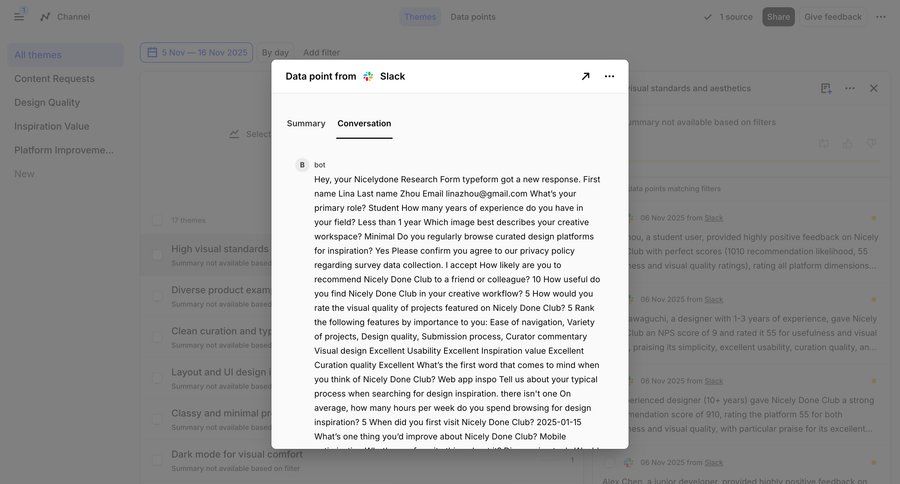Dovetail
				list ui page example