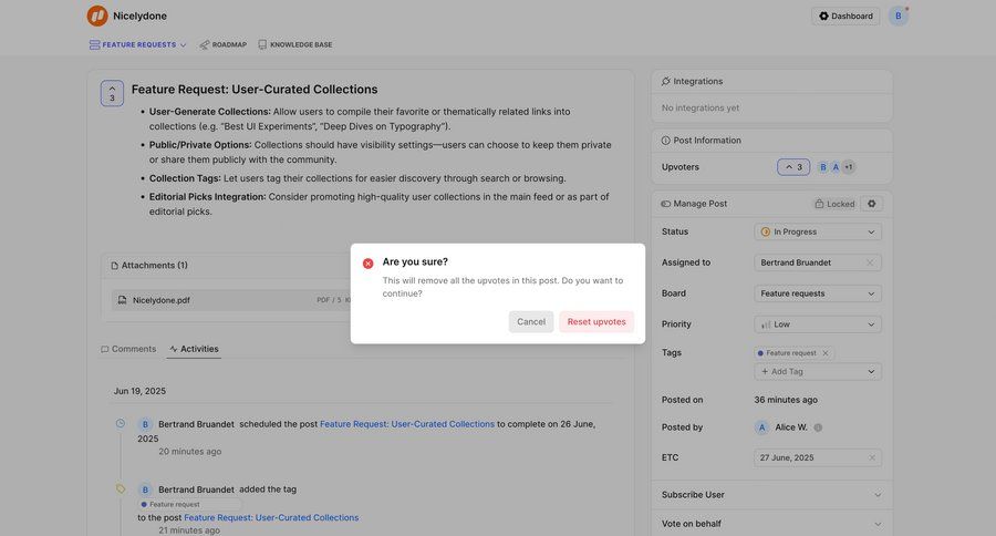 FeatureOS
			 modal screen data management confirmation confirmation message ui page example