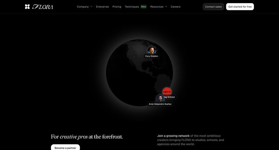 Flora
			partner program & affiliation b2b saas ui page example