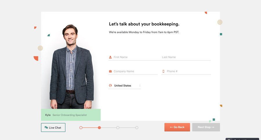 Bench
				onboarding page example