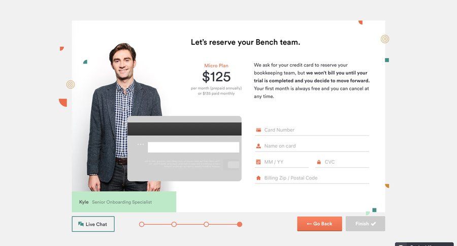 Bench
				checkout page example