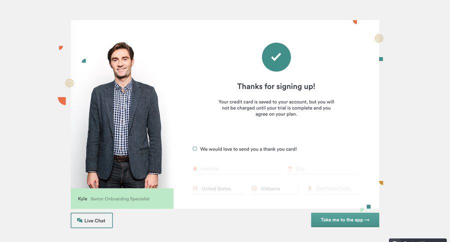 Bench
				onboarding page example