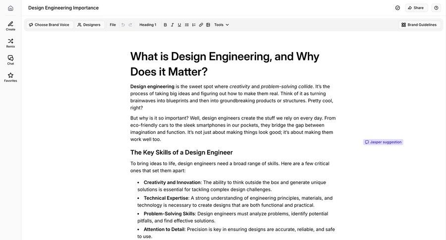 Jasper
			 collaboration editor design sidebar menu article documentation ui page example