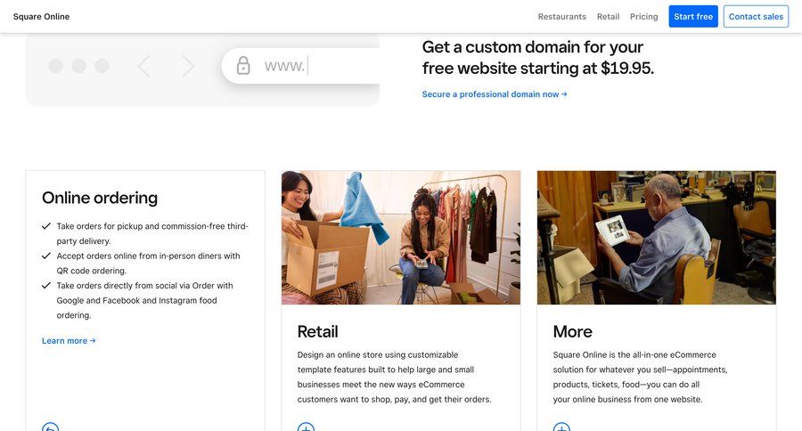 Square
				dropdown & other states page example