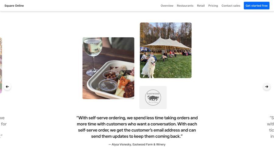 Square
			 e-commerce customer engagement features management image gallery modern ui page example