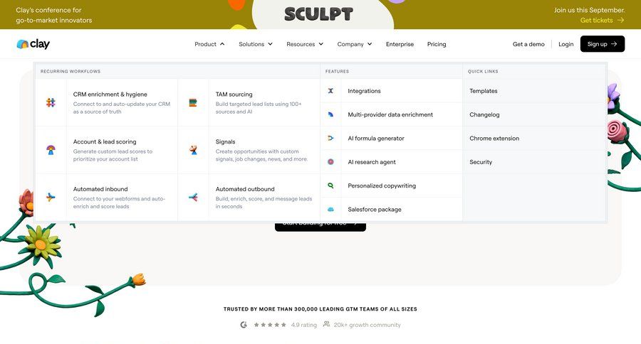 Clay
				dropdown & other states page example