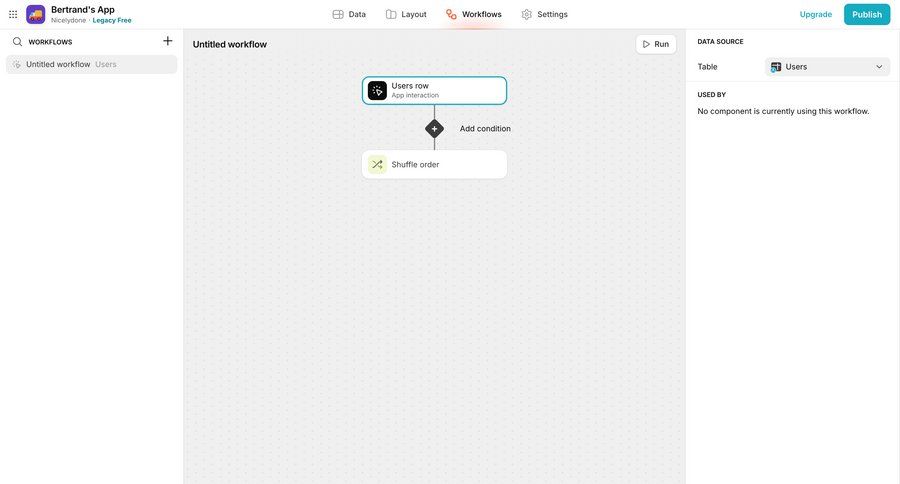Glide
			 workflow workflow management workflow builder workflow screen create menu data visualization ui page example