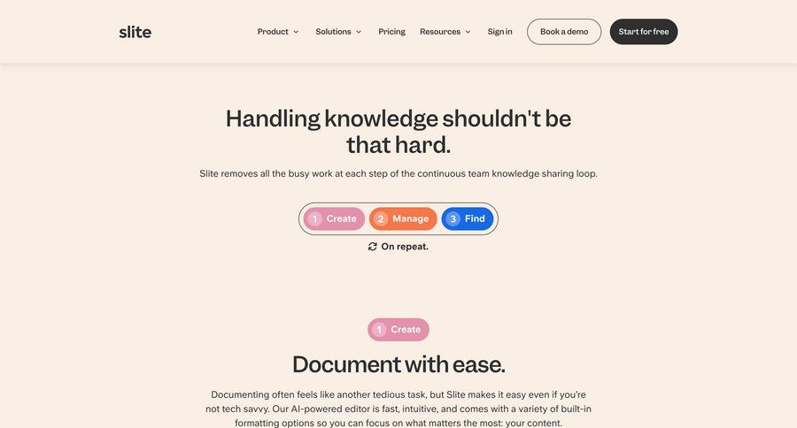 Slite
				integrations ui page example