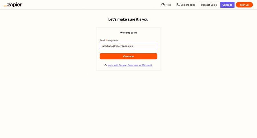 Zapier
			 login authentication form security email confirmation email verification ui page example