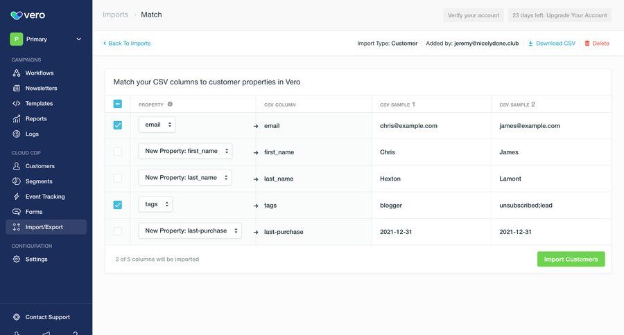 Vero
			 data management sidebar navigation import data data mapping radio group wizard sidebar data import import file import tool import wizard table file picker download report ui page example