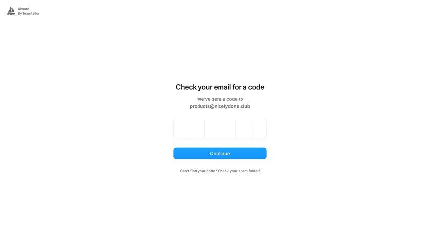 Aboard
			 email verification ui page example