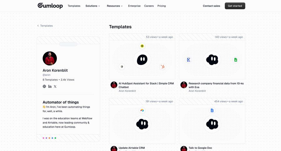 Gumloop
				profile ui page example