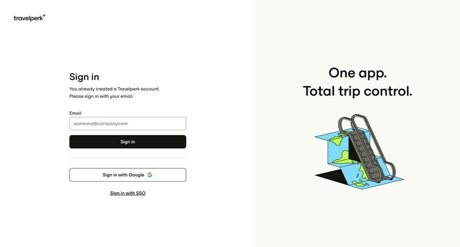 Travelperk
				signin ui page example