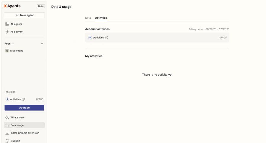 Zapier
			plans & pricing (in app) activity feed account settings dashboard sidebar navigation account management data analytics sidebar data visualization progress ui page example